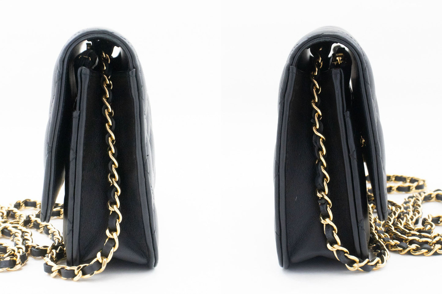 CHANEL Black Classic Wallet On Chain WOC Shoulder Bag Crossbody ae8 hannari-shop