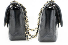 CHANEL Grained Calfskin Double Flap 9" Chain Shoulder Bag Black n49 hannari-shop