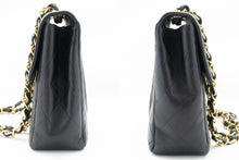 CHANEL Classic Large 11" Chain Shoulder Bag Flap Black Lambskin n20 hannari-shop