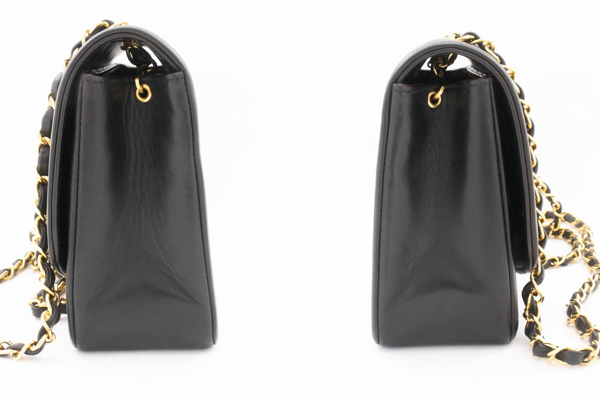 CHANEL Diana Flap Chain Shoulder Bag Black Quilted Lambskin ai3 hannari-shop