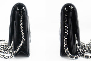 CHANEL Grained Calfskin Wallet On Chain WOC Black Shoulder Bag n94 hannari-shop