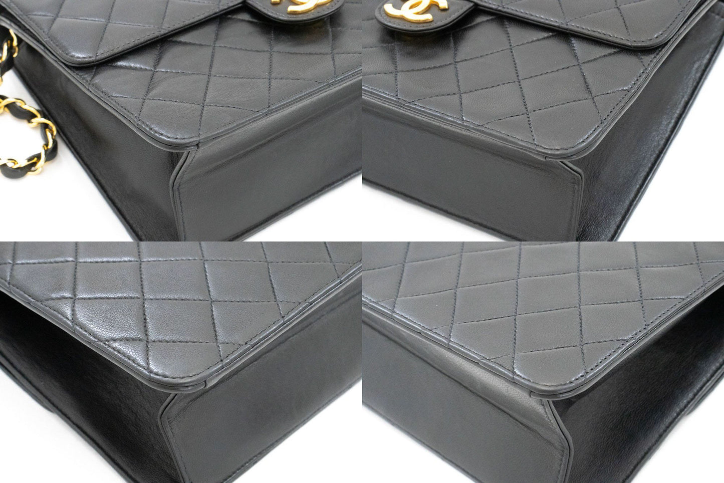 CHANEL Small Chain Shoulder Bag Clutch Black Quilted Flap Lambskin ah4 hannari-shop