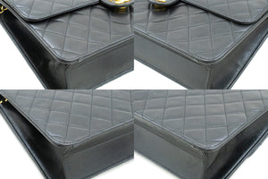 CHANEL Chain Shoulder Bag Clutch Black Quilted Flap Lambskin Purse n62 hannari-shop
