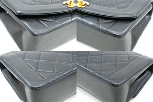 CHANEL Diana Flap Chain Shoulder Bag Black Quilted Lambskin Purse n80 hannari-shop