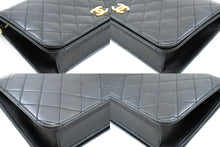CHANEL Full Flap Chain Shoulder Bag Clutch Black Quilted Lambskin n36 hannari-shop