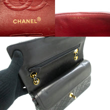 CHANEL Classic Double Flap 9" Chain Shoulder Bag Black Lambskin L41 hannari-shop
