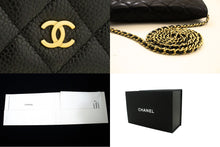 CHANEL Grained Calfskin Wallet On Chain WOC Black Shoulder Bag n96 hannari-shop