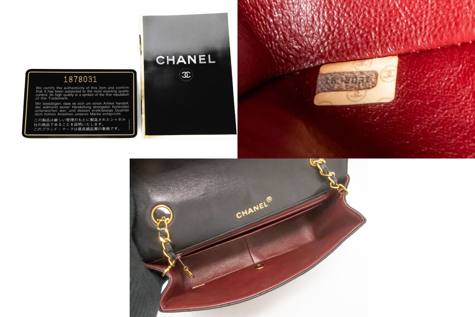 CHANEL Diana Flap Chain Shoulder Bag Black Quilted Lambskin Purse ah1 hannari-shop