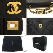 CHANEL Classic Double Flap Borsa a Spalla con Catena 10" in Pelle di Agnello Nera ag5 hannari-shop