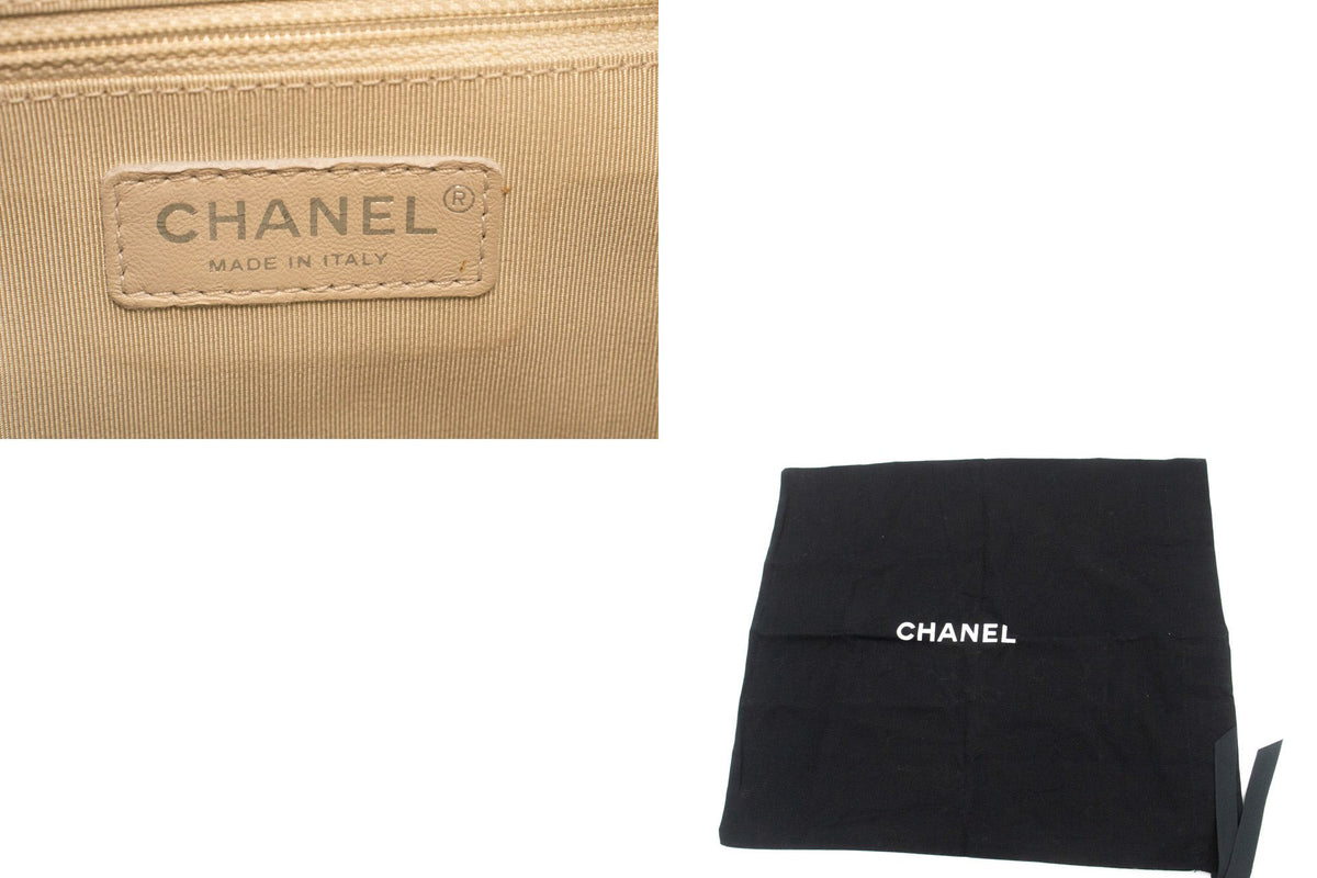 CHANEL Chain Around Shoulder Bag Crossbody Black Calfskin Leather ap9 — interior CHANEL logo hannari-shop
