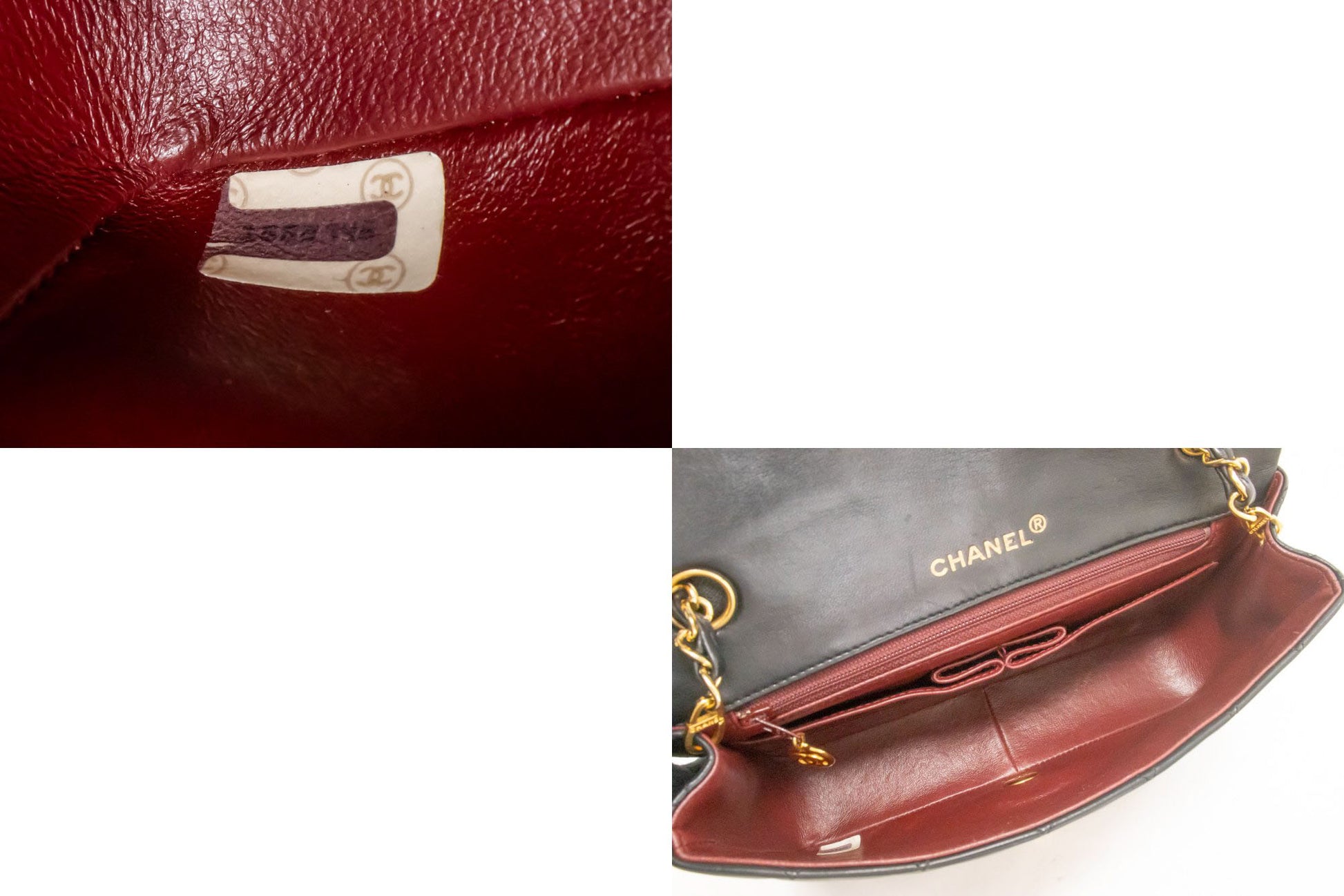 CHANEL Full Flap Chain Shoulder Bag Crossbody Black Quilted ah8 hannari-shop