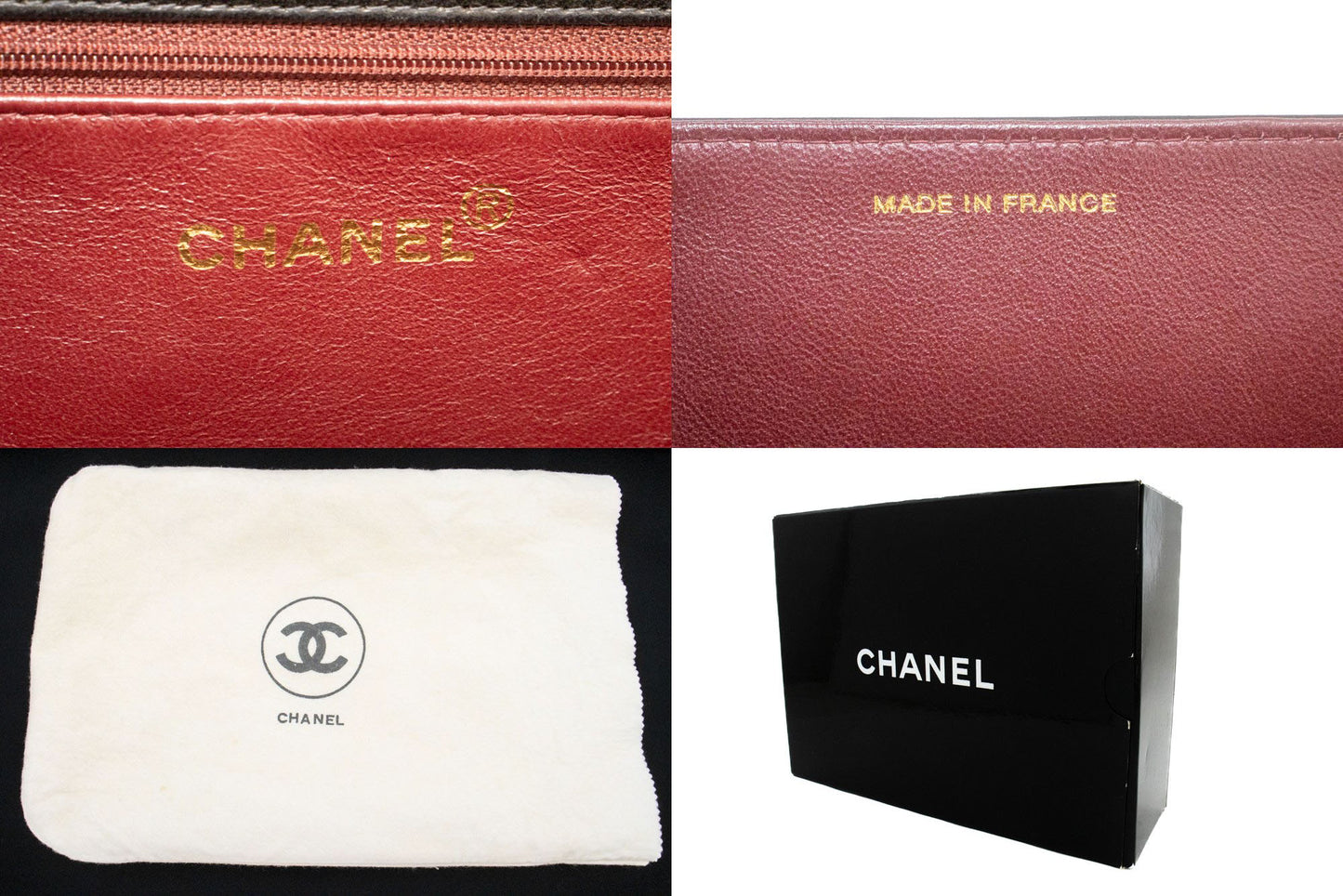 CHANEL Full Flap Chain Shoulder Bag Clutch Black Quilted Lambskin af4 hannari-shop