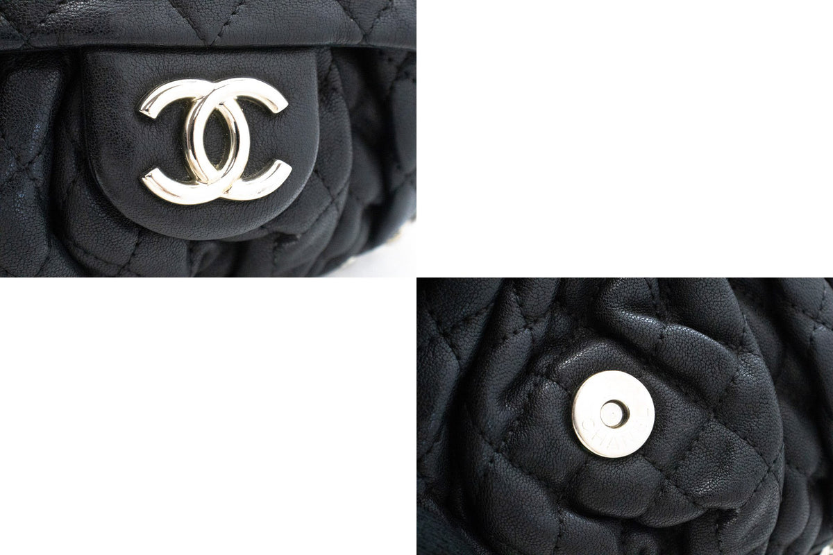 CHANEL Chain Around Small Shoulder Bag Crossbody Black Calfskin ap7 — hardware hannari-shop