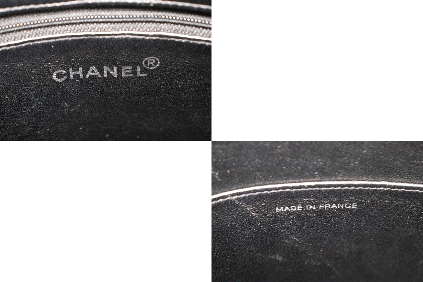 CHANEL Silver Medallion Caviar Shoulder Bag Shopping Tote Black SV n42 hannari-shop