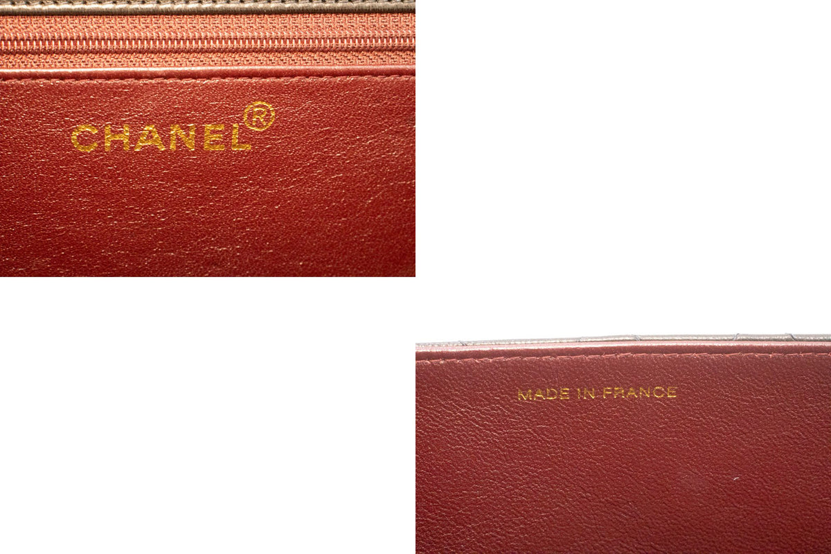 CHANEL Small Chain Shoulder Bag Clutch Black Quilted Flap Lambskin ao7 — interior CHANEL logo hannari-shop