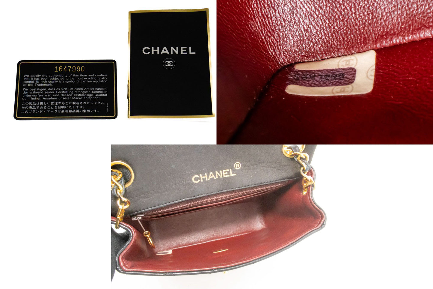 CHANEL Mini Square Small Chain Shoulder Bag Crossbody Black Lamb ag7 hannari-shop