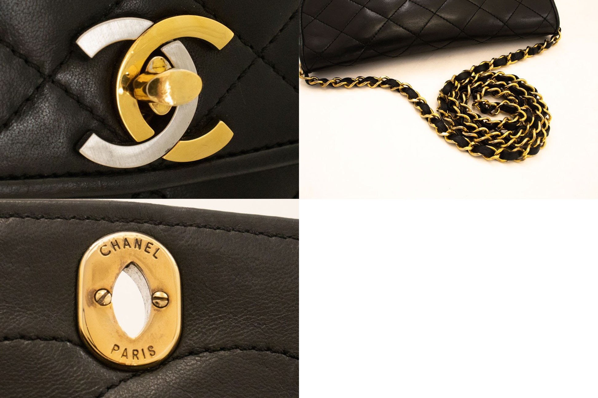 CHANEL Paris Limited Vintage Small Chain Shoulder Bag Black ai8 hannari-shop