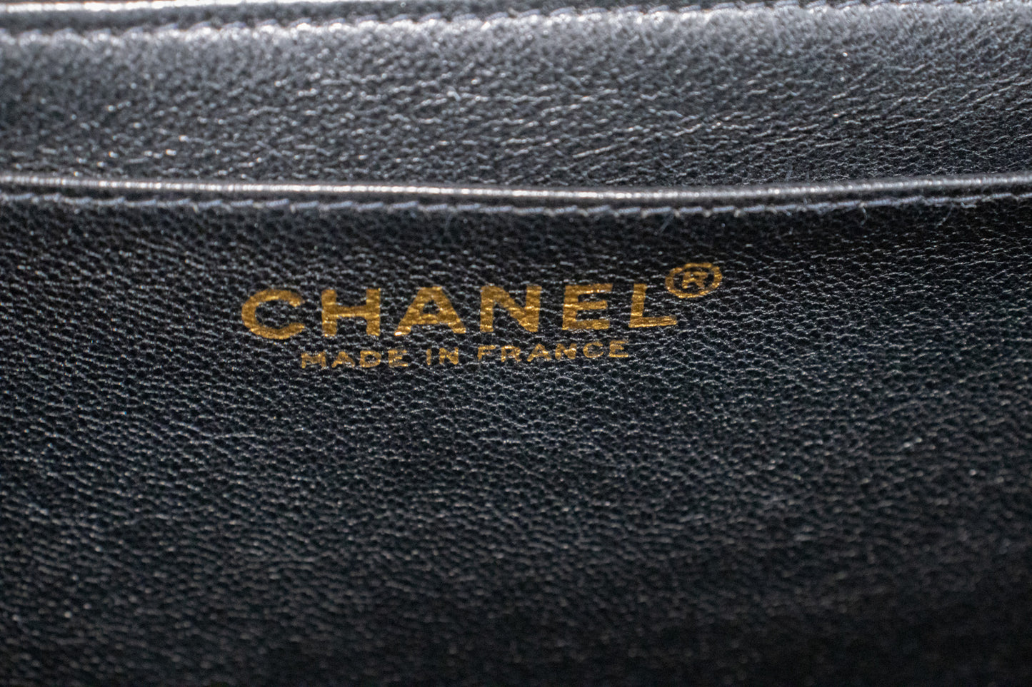 CHANEL Caviar Handbag Top Handle Bag Kelly Black Flap Leather Gold n63 hannari-shop