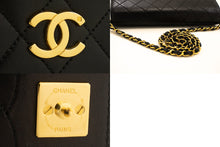 CHANEL Full Flap Chain Shoulder Bag Clutch Black Quilted Lambskin n36 hannari-shop