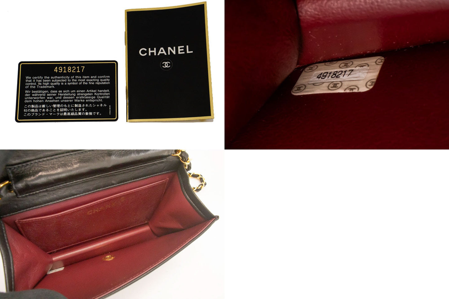 CHANEL Full Flap Small Chain Shoulder Bag Clutch Black Quilted ah9 hannari-shop