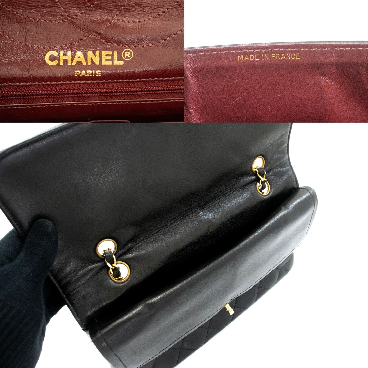 CHANEL Paris Limited Vintage Chain Shoulder Bag Black Quilted Flap ai9 hannari-shop