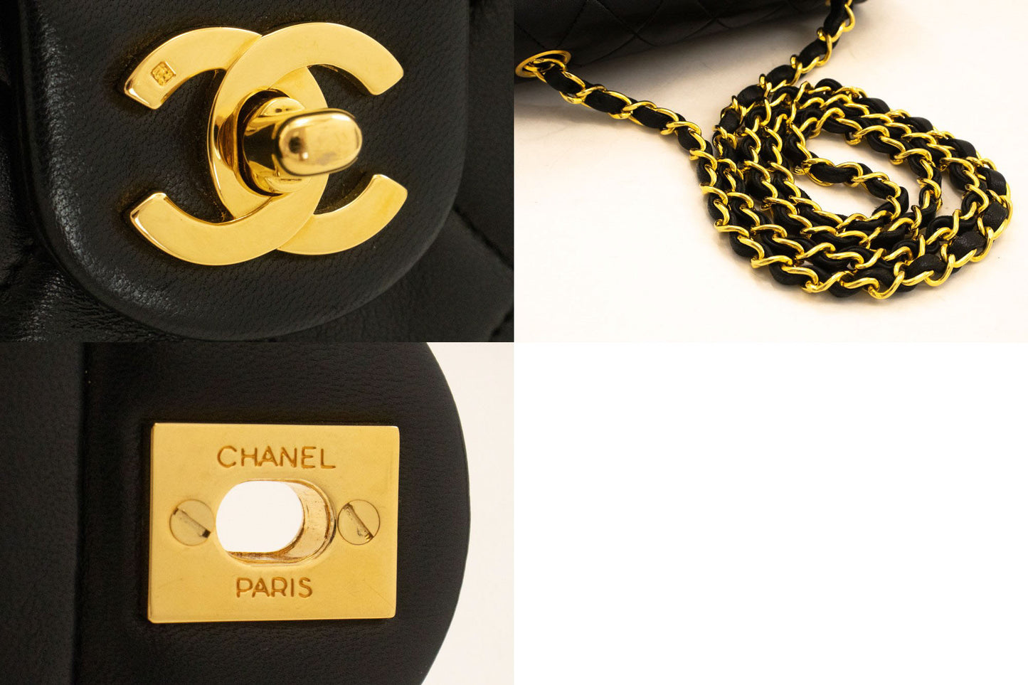 CHANEL Mini Square Small Chain Shoulder Bag Crossbody Black ai2 hannari-shop