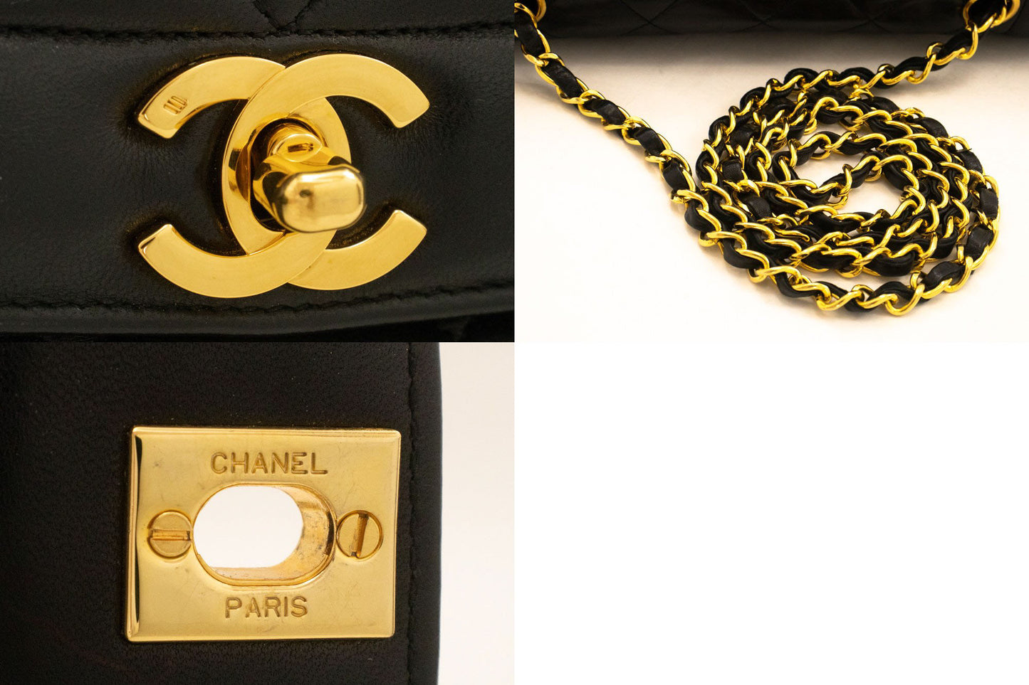 CHANEL Diana Flap Chain Shoulder Bag Black Quilted Lambskin ak2 hannari-shop