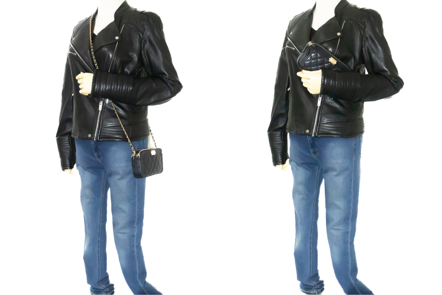CHANEL Boy Black Caviar Wallet On Chain WOC Double Zip Shoulder n35 hannari-shop