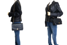 CHANEL Diana Flap Chain Shoulder Bag Black Quilted Lambskin Purse ah2 hannari-shop