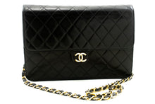 CHANEL Chain Shoulder Bag Clutch Black Quilted Flap Lambskin Purse m23 hannari-shop