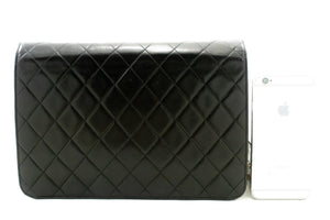 CHANEL Chain Shoulder Bag Clutch Black Quilted Flap Lambskin Purse m23 hannari-shop