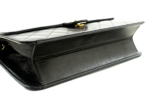 CHANEL Chain Shoulder Bag Clutch Black Quilted Flap Lambskin Purse m23 hannari-shop
