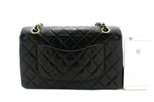 CHANEL Classic Double Flap 10" Chain Shoulder Bag Black Lambskin m19 hannari-shop