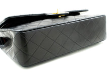 CHANEL Classic Double Flap 10" Chain Shoulder Bag Black Lambskin m19 hannari-shop