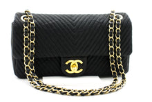 Chanel 2015 Chevron V-Stitch Leather Chain Flap Shoulder Bag i80 hannari-shop