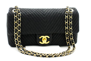 Chanel 2015 Chevron V-Stitch Leather Chain Flap Shoulder Bag i80 hannari-shop