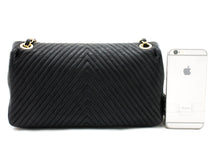 Chanel 2015 Chevron V-Stitch Leather Chain Flap Shoulder Bag i80 hannari-shop