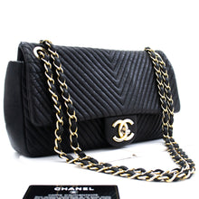 Chanel Chevron V-Stitch Leather Chain Shoulder Bag Single Flap Mat k59 hannari-shop