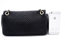 Chanel Chevron V-Stitch Leather Chain Shoulder Bag Single Flap Mat k59 hannari-shop