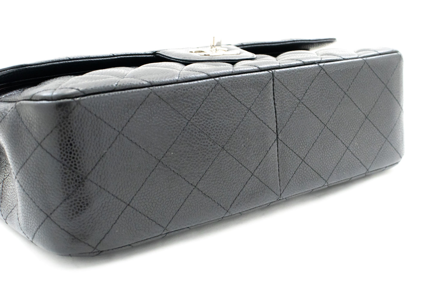 CHANEL Grained Calfskin Large Chain Shoulder Bag W Flap SV Classic L06 hannari-shop