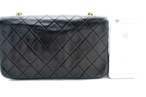 CHANEL Full Flap Chain Shoulder Bag Black Quilted Lambskin L56 hannari-shop