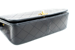 CHANEL Full Flap Chain Shoulder Bag Black Quilted Lambskin L56 hannari-shop