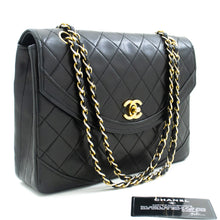 CHANEL Half Moon Chain Shoulder Bag Crossbody Black Quilted Flap L76 hannari-shop