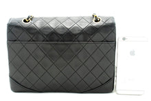 CHANEL Half Moon Chain Shoulder Bag Crossbody Black Quilted Flap L76 hannari-shop