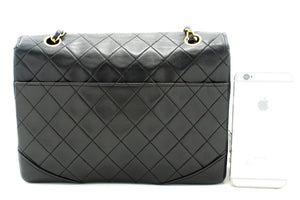 CHANEL Half Moon Chain Shoulder Bag Crossbody Black Quilted Flap L76 hannari-shop