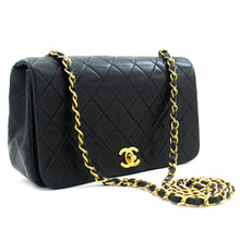CHANEL Full Flap Chain Shoulder Bag Clutch Black Quilted Lambskin L97 hannari-shop