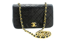CHANEL Full Flap Chain Shoulder Bag Clutch Black Quilted Lambskin L97 hannari-shop