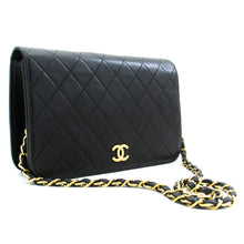 CHANEL Full Flap Chain Shoulder Bag Clutch Black Quilted Lambskin m06 hannari-shop