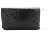 CHANEL Full Flap Chain Shoulder Bag Clutch Black Quilted Lambskin m06 hannari-shop