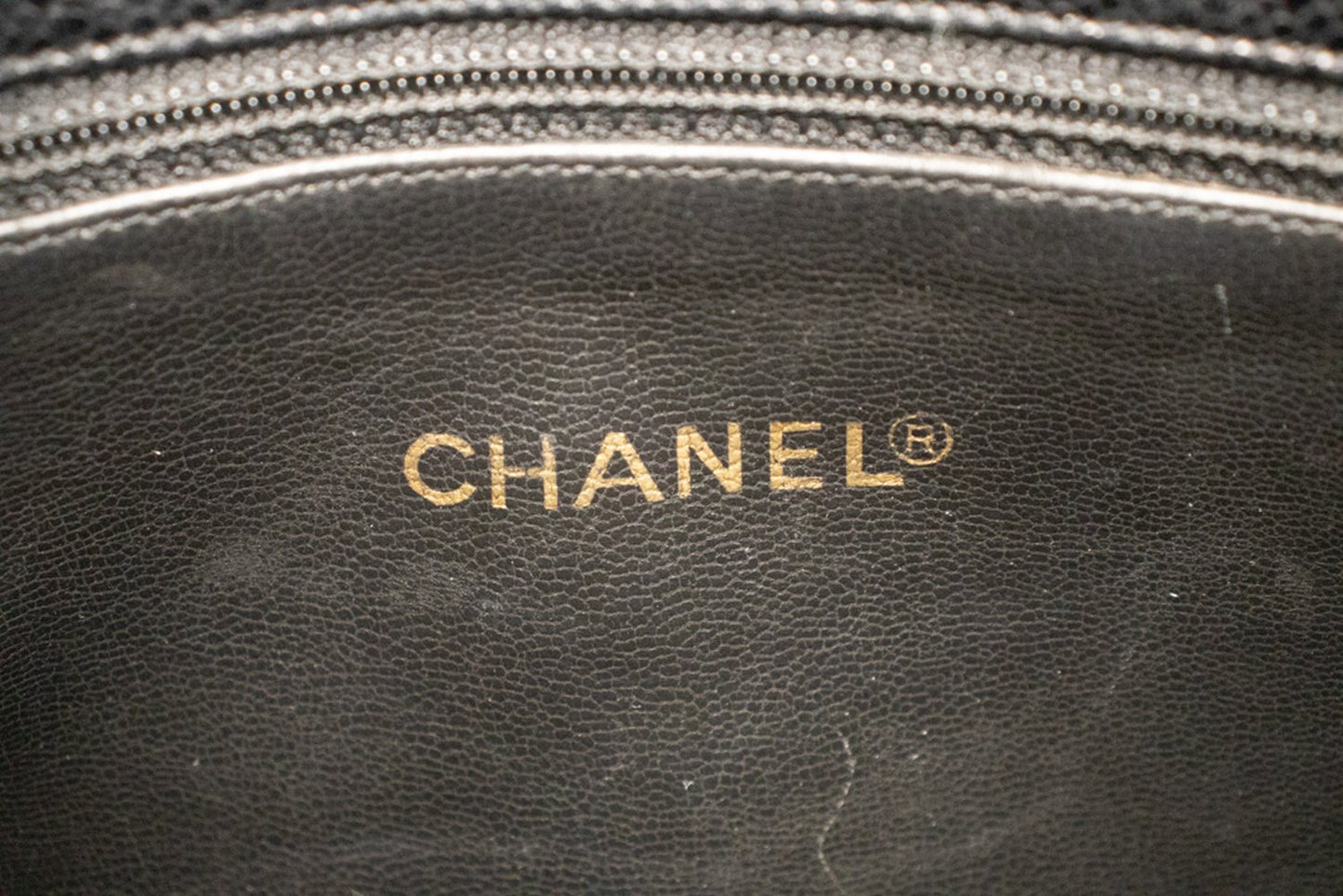 CHANEL Caviar Triple Coco Chain Shoulder Bag Black Leather Gold m25 hannari-shop